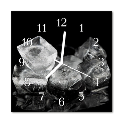 Glass Kitchen Clock Ice Cubes Kitchen Black & White