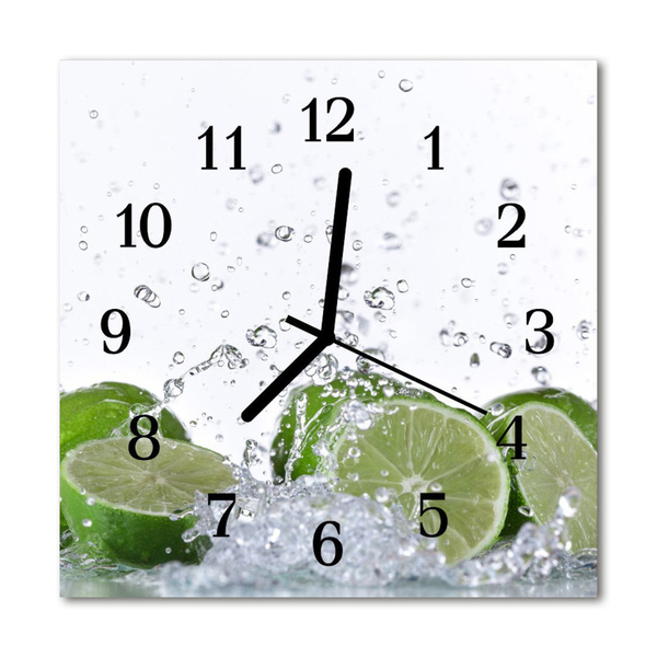 Glass Kitchen Clock Lime kitchen green