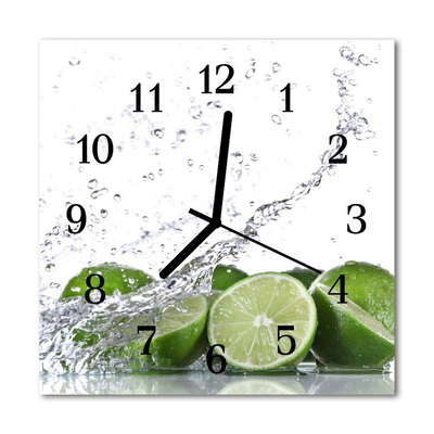 Glass Kitchen Clock Lime kitchen green