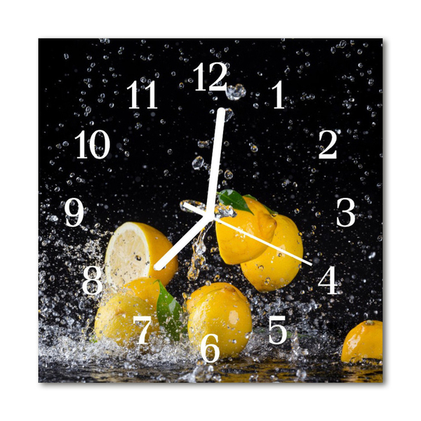 Glass Kitchen Clock Lemons Kitchen Yellow