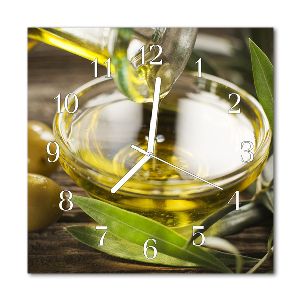 Glass Kitchen Clock Olive Oil Kitchen Green