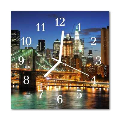 Glass Kitchen Clock Skyline City Multi-Coloured