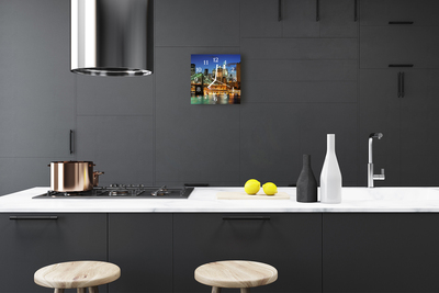 Glass Kitchen Clock Skyline City Multi-Coloured