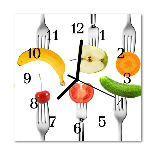 Glass Kitchen Clock Fruit kitchen multi-coloured