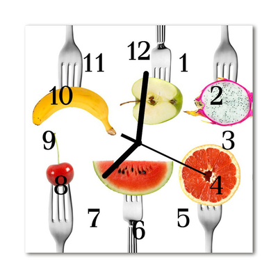 Glass Kitchen Clock Fruit kitchen multi-coloured