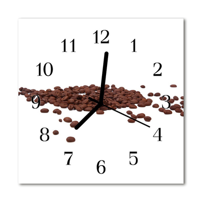 Glass Kitchen Clock Coffee beans kitchen brown