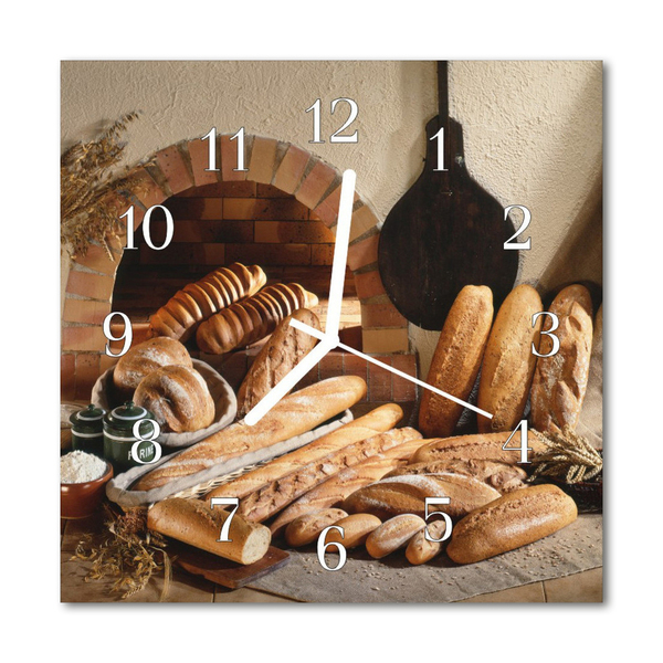 Glass Kitchen Clock Loaf Kitchen Brown