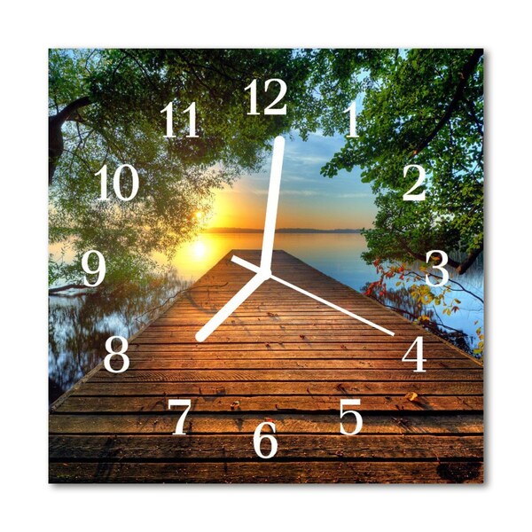 Glass Kitchen Clock Web Landscape Multi-Coloured