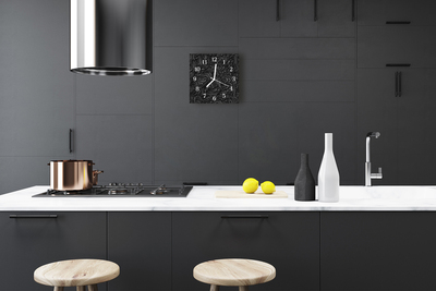 Glass Kitchen Clock Template Art Black