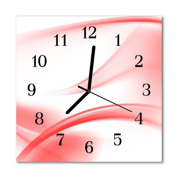 Glass Kitchen Clock Abstract art art red