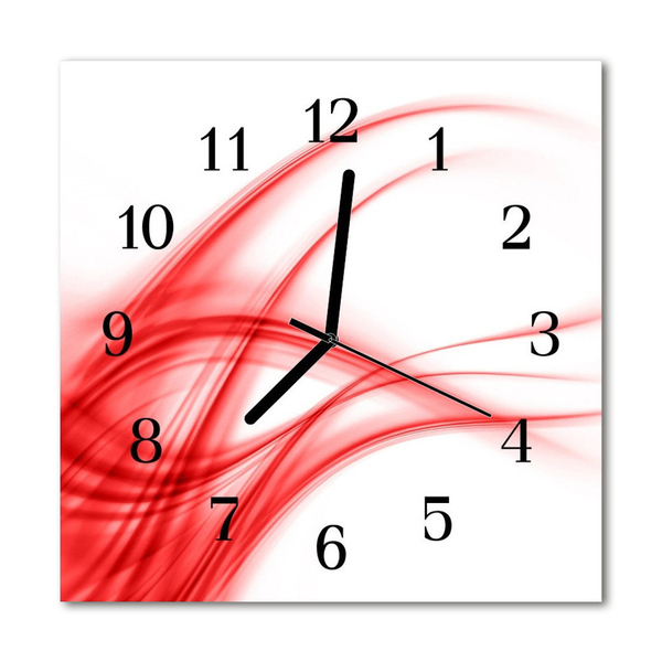 Glass Kitchen Clock Abstract art art red