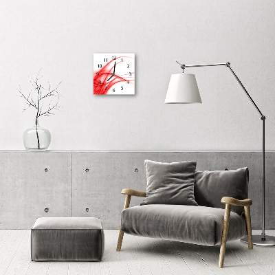 Glass Kitchen Clock Abstract art art red