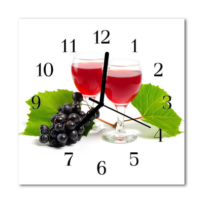 Glass Kitchen Clock Wine grapes kitchen multi-coloured