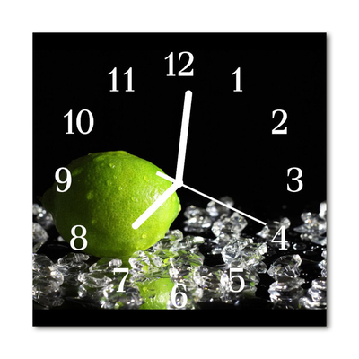 Glass Kitchen Clock Lime Kitchen Green