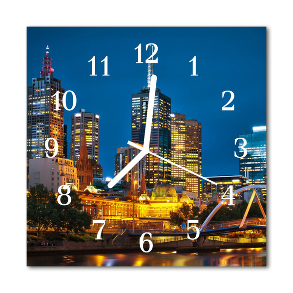 Glass Kitchen Clock City City Multi-Coloured