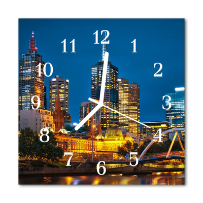 Glass Kitchen Clock City City Multi-Coloured