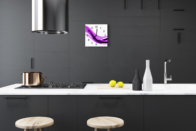 Glass Kitchen Clock Abstract art art purple