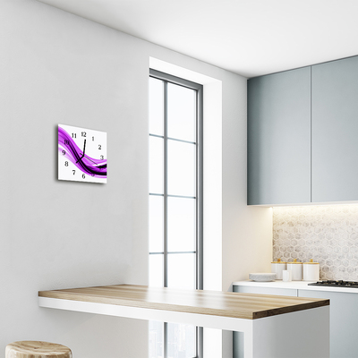 Glass Kitchen Clock Abstract art art purple