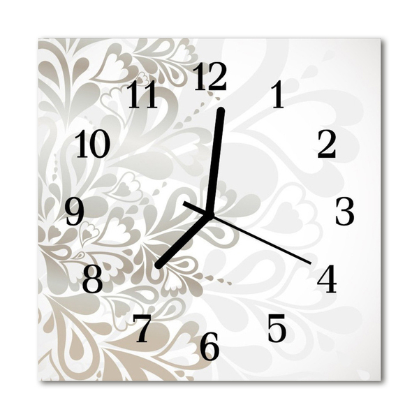 Glass Kitchen Clock Flowers art flowers & plants grey