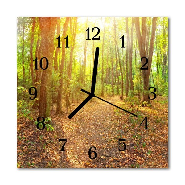 Glass Kitchen Clock Forest way landscape multi-coloured