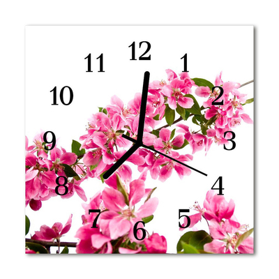 Glass Kitchen Clock Flowers flowers & plants pink