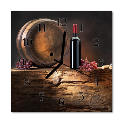 Glass Kitchen Clock Wine grapes kitchen brown