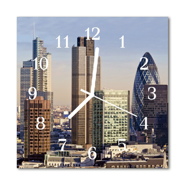 Glass Kitchen Clock Skyline City Multi-Coloured