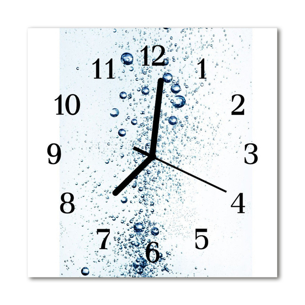 Glass Kitchen Clock Water kitchen blue