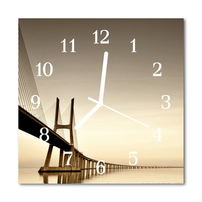 Glass Kitchen Clock Bridge Architecture Sepia