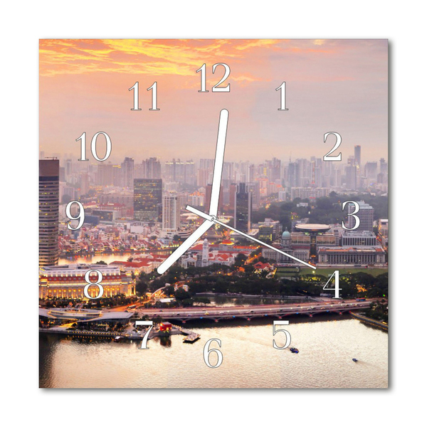 Glass Kitchen Clock City City Multi-Coloured