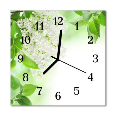 Glass Kitchen Clock Leaves flowers & plants green