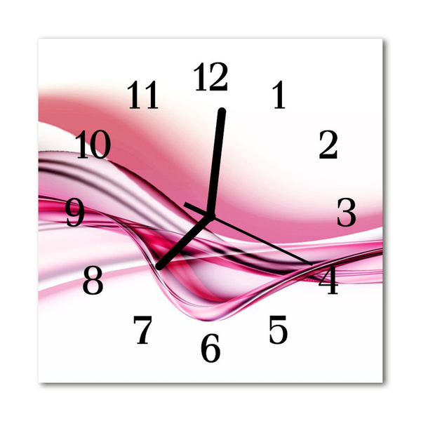 Glass Kitchen Clock Abstract art art pink