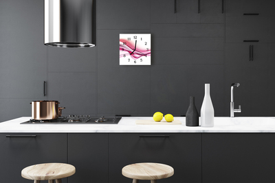 Glass Kitchen Clock Abstract art art pink