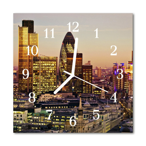 Glass Kitchen Clock London City Multi-Coloured