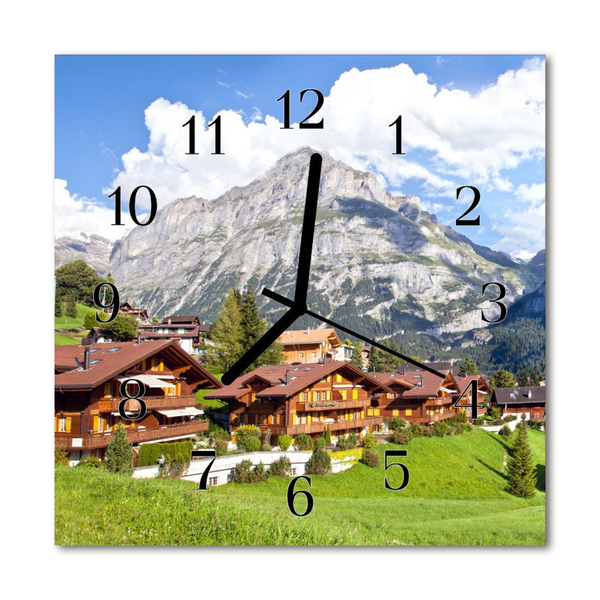 Glass Kitchen Clock Mountains landscape multi-coloured