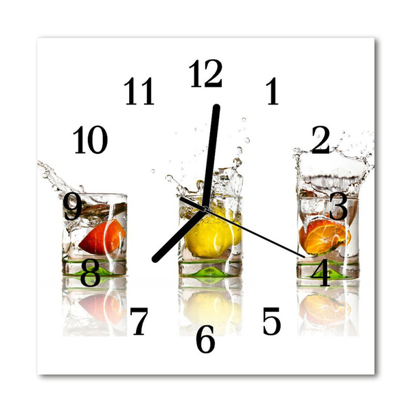 Glass Kitchen Clock Fruits glasses kitchen multi-coloured