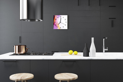 Glass Kitchen Clock Abstract art multi-coloured