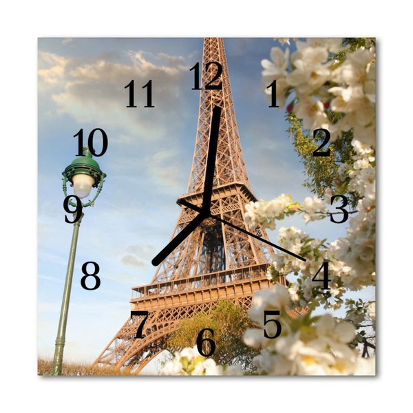 Glass Kitchen Clock Eiffel tower paris city multi-coloured