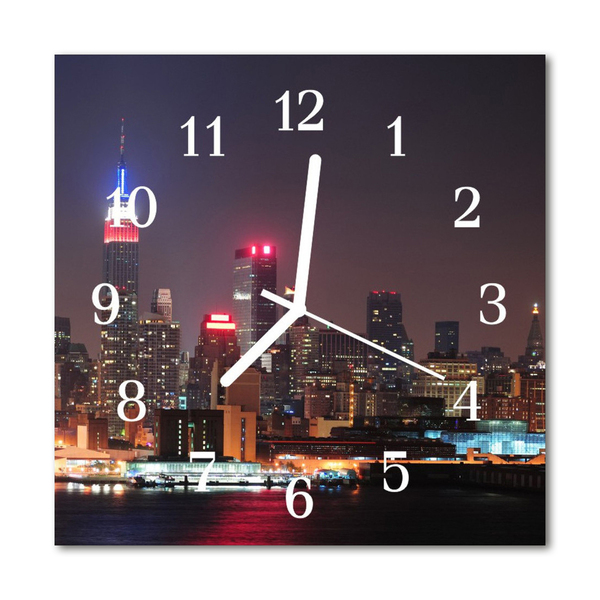 Glass Kitchen Clock Skyline City Multi-Coloured