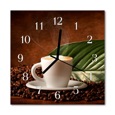 Glass Kitchen Clock Coffee Pot Kitchen Brown