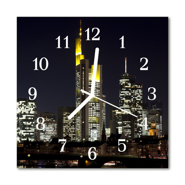 Glass Kitchen Clock Skyline City Multi-Coloured