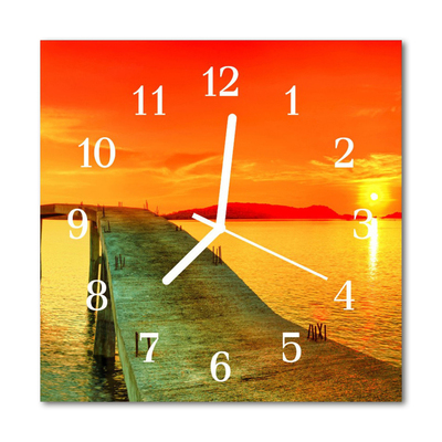 Glass Kitchen Clock Bridge Architecture Orange