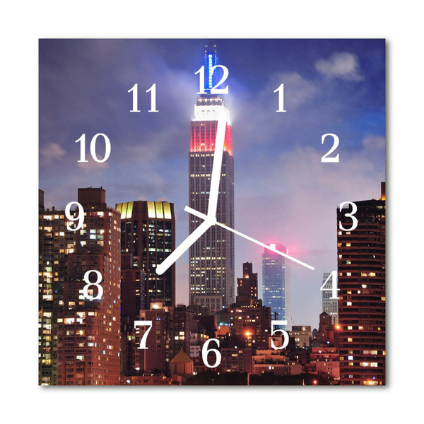 Glass Kitchen Clock Skyline City Multi-Coloured