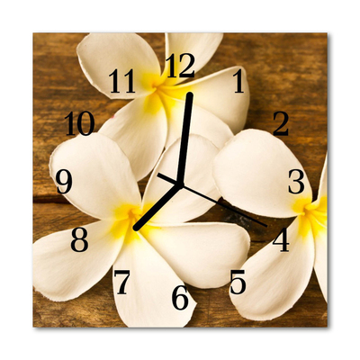 Glass Kitchen Clock Flowers flowers & plants white