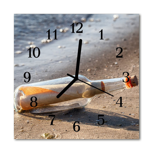 Glass Kitchen Clock Bottles letter nature multi-coloured