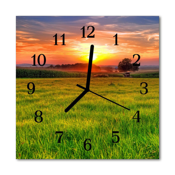 Glass Kitchen Clock Landscape meadow landscapes multi-coloured