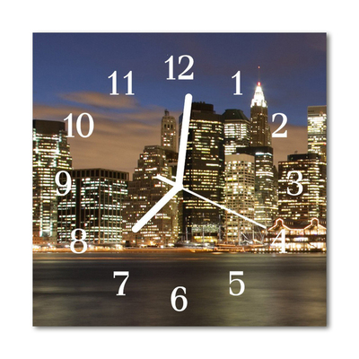 Glass Kitchen Clock Skyline City Multi-Coloured