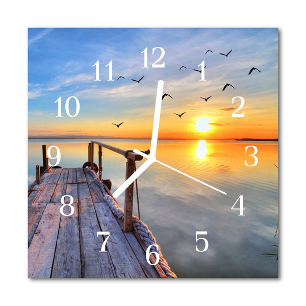 Glass Kitchen Clock Pier Architecture Multi-Coloured