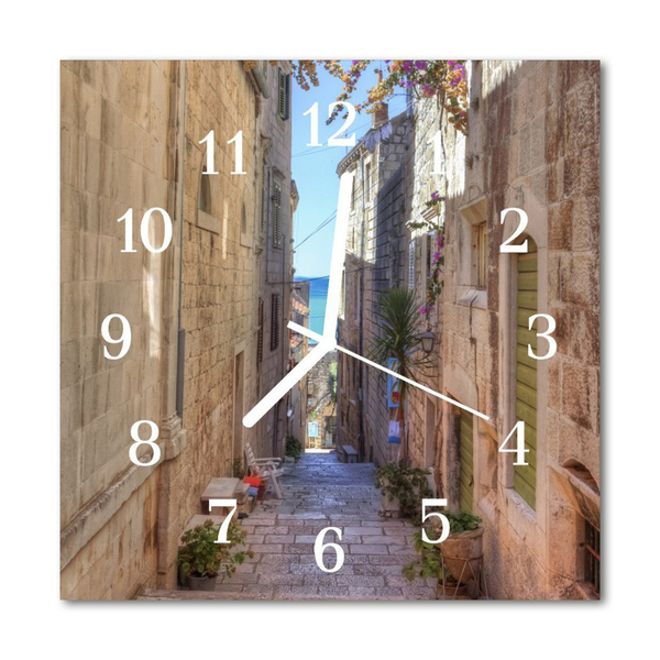 Glass Kitchen Clock Alley Architecture Multi-Coloured