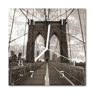 Glass Kitchen Clock Bridge Architecture Grey